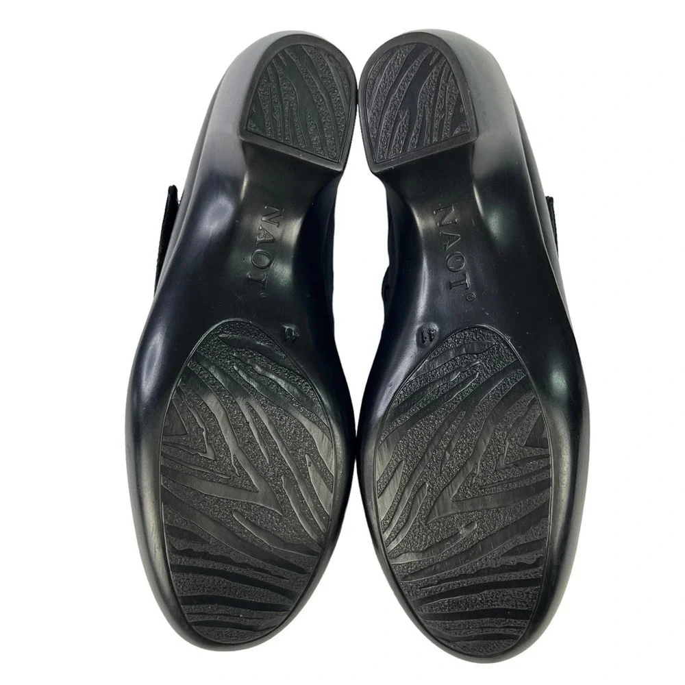 Naot Precious Black Leather Retro Boho Comfort‎ Heels Mary Jane Womens 10-10.5